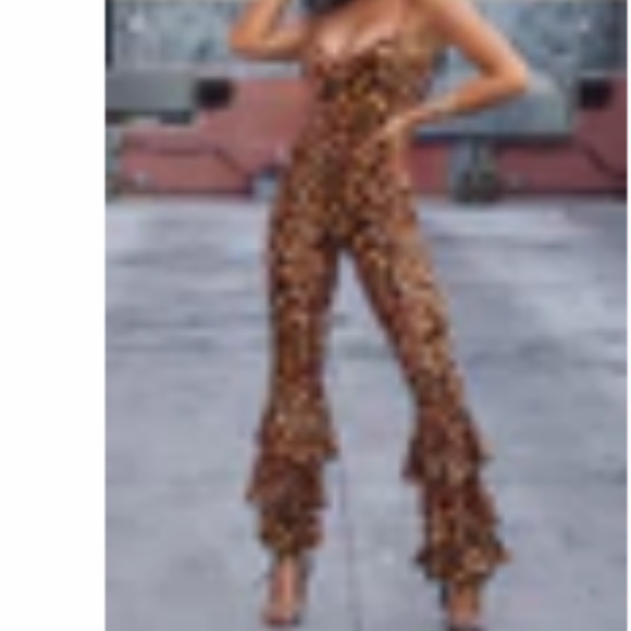 Cheetah Ruffle Jumpsuit - Picture 6 of 6